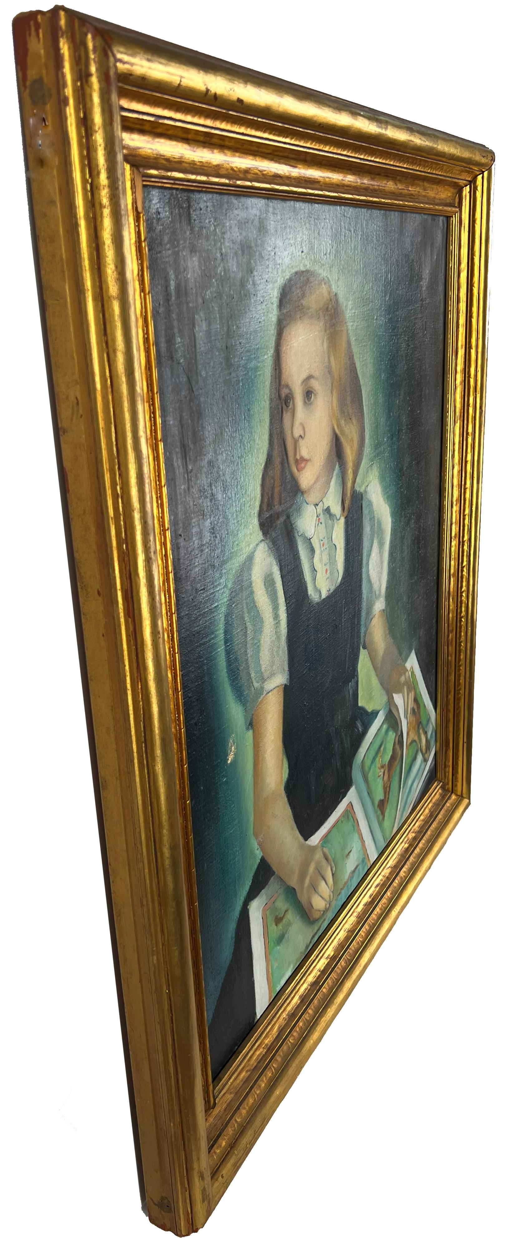 Young Girl with Horse Illustrations Original Oil on Linen by John Turner 1941 For Sale 4