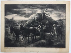 PITCHING  HAY  - Created for the WPA /  Federal Arts Project - (FAP)