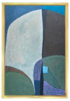 1960s Abstract Painting by Artist John Urbain, Framed