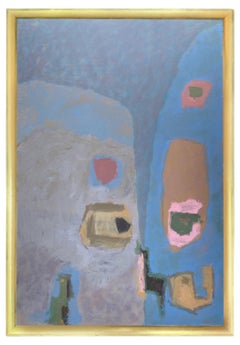 Buntes abstraktes Gemälde des Künstlers John Urbain, 1964