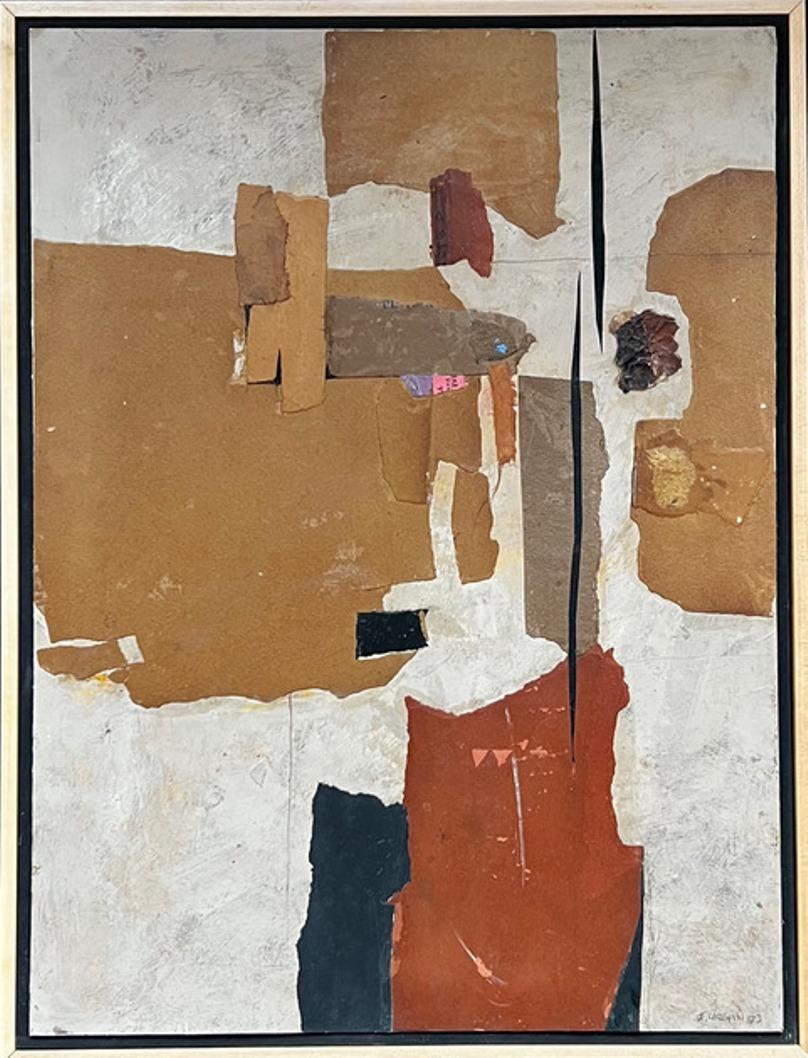 John Urbain Abstract Painting - 1970's Mixed media Composition 