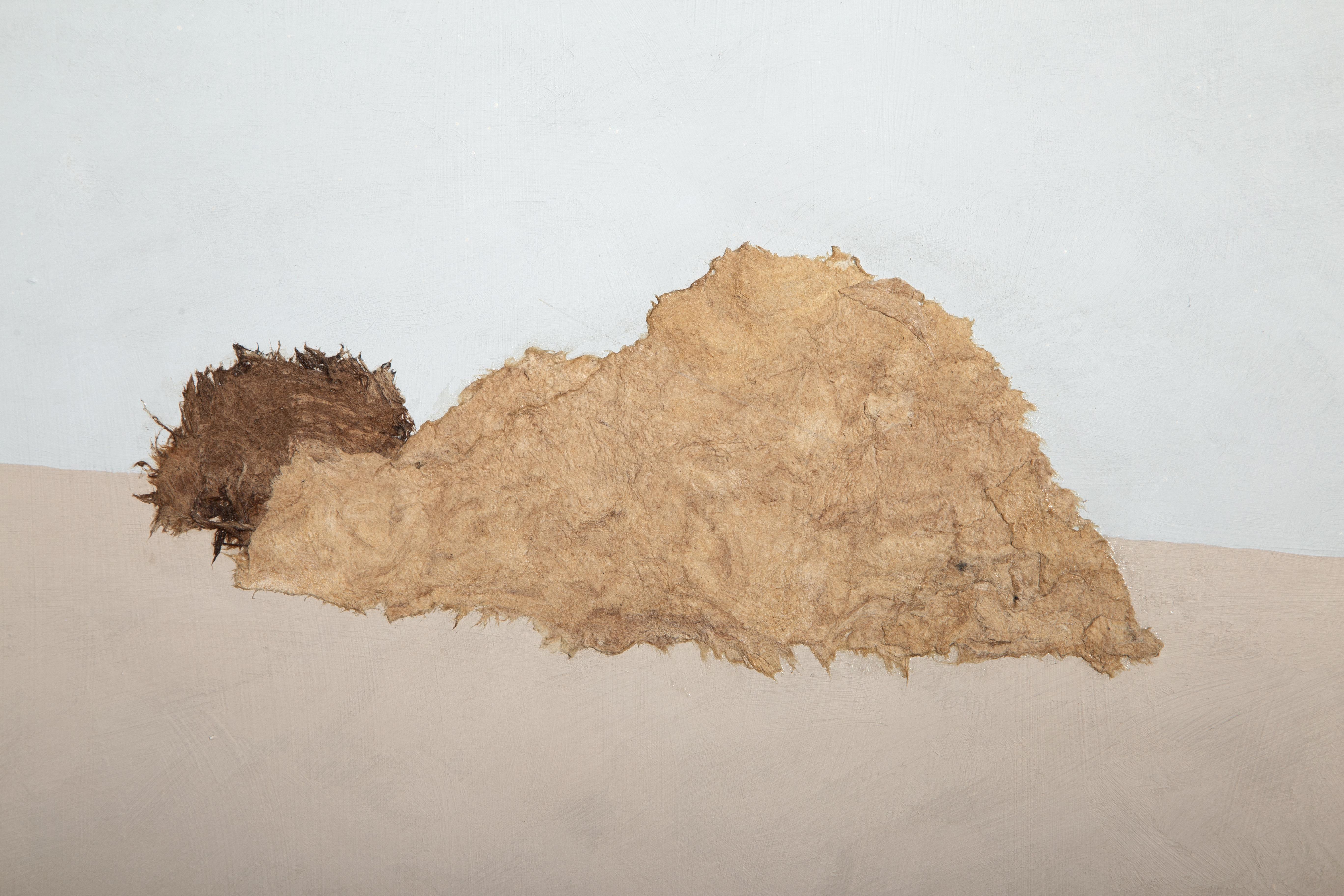 Haystacks, Minimalist Landscape Painting by John Urbain For Sale 1