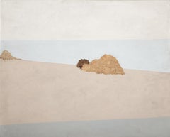 Retro Haystacks, Minimalist Landscape Painting by John Urbain