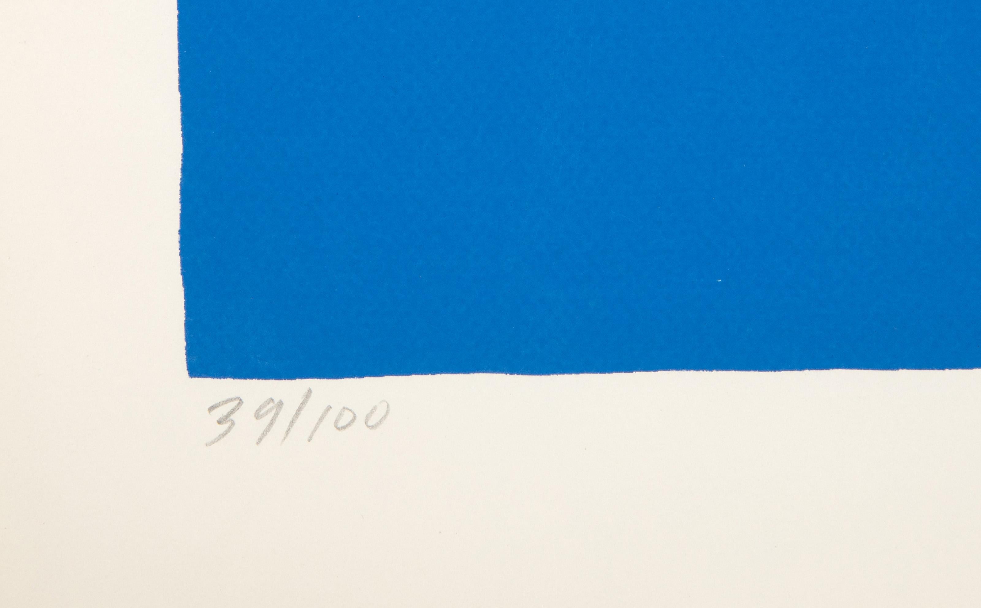 Blue Moon, serigrafia minimalista di John Urbains in vendita 2