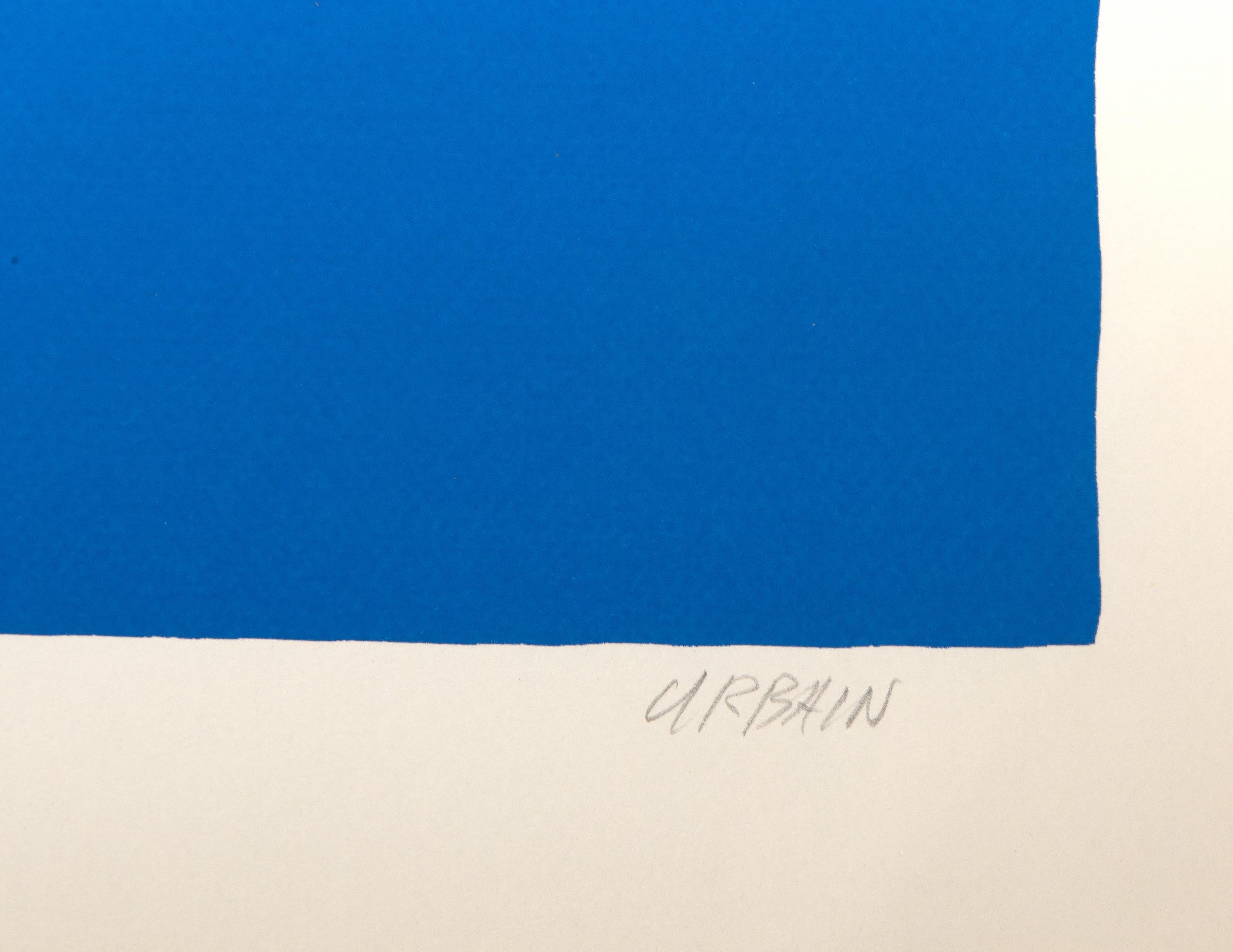 Blue Moon, serigrafia minimalista di John Urbains in vendita 3