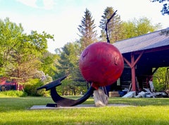 "Buoy", Industrial, Abstract, Large-Scale Outdoor Sculpture in Metal & Stone