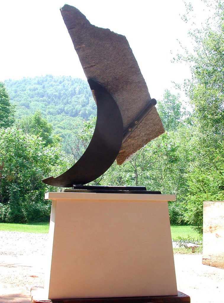 Crescent III - Gray Abstract Sculpture by John Van Alstine
