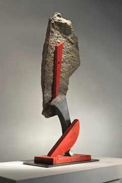 "Hamilton Co. Rockslide", Industrial, Abstract Sculpture in Metal & Stone