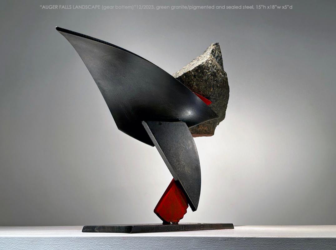 John Van Alstine, Paisaje de las cataratas Auger (fondo del engranaje), Escultura 2023 en venta 1