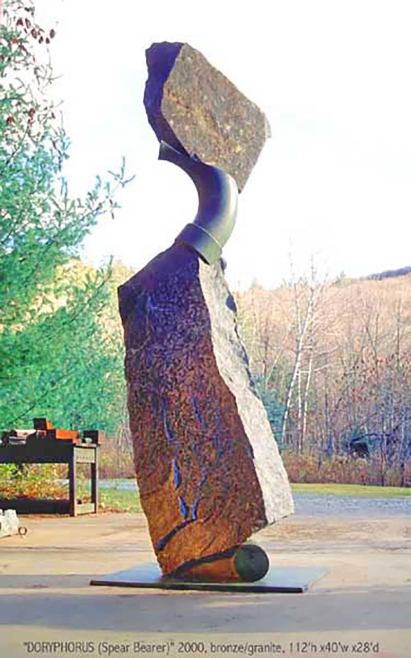 bronze and granite

Stone and metal, usually granite or slate and found object steel are central in my sculpture. The interaction of these materials is a major focus. On the most basic level the work is about the marriage of the natural with the