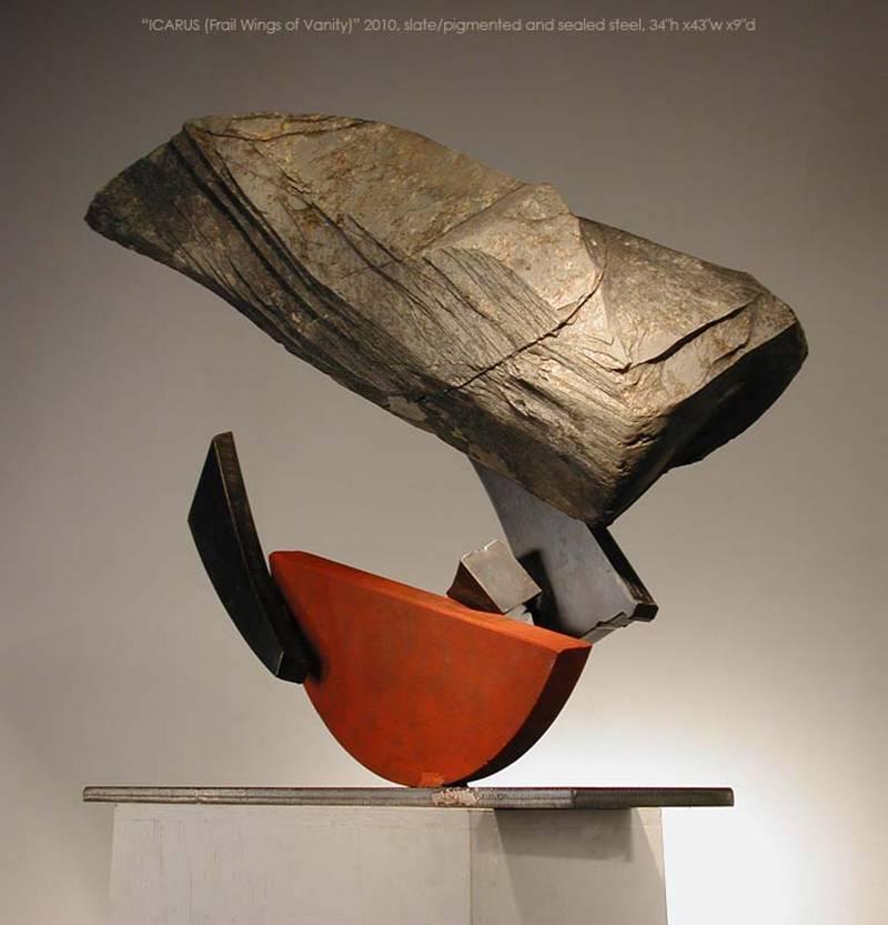 John Van Alstine - Icarus (Frail Wings of Vanity), Sculpture 2010 For Sale 4