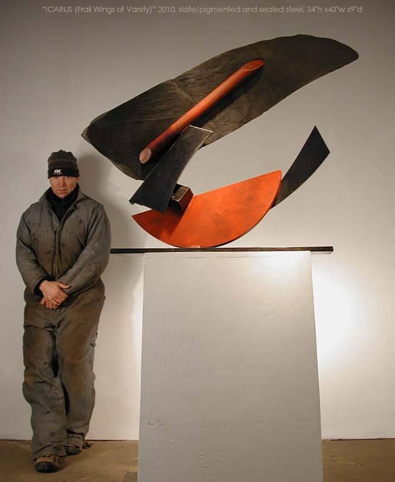John Van Alstine - Icarus (Frail Wings of Vanity), Sculpture 2010 For Sale 6