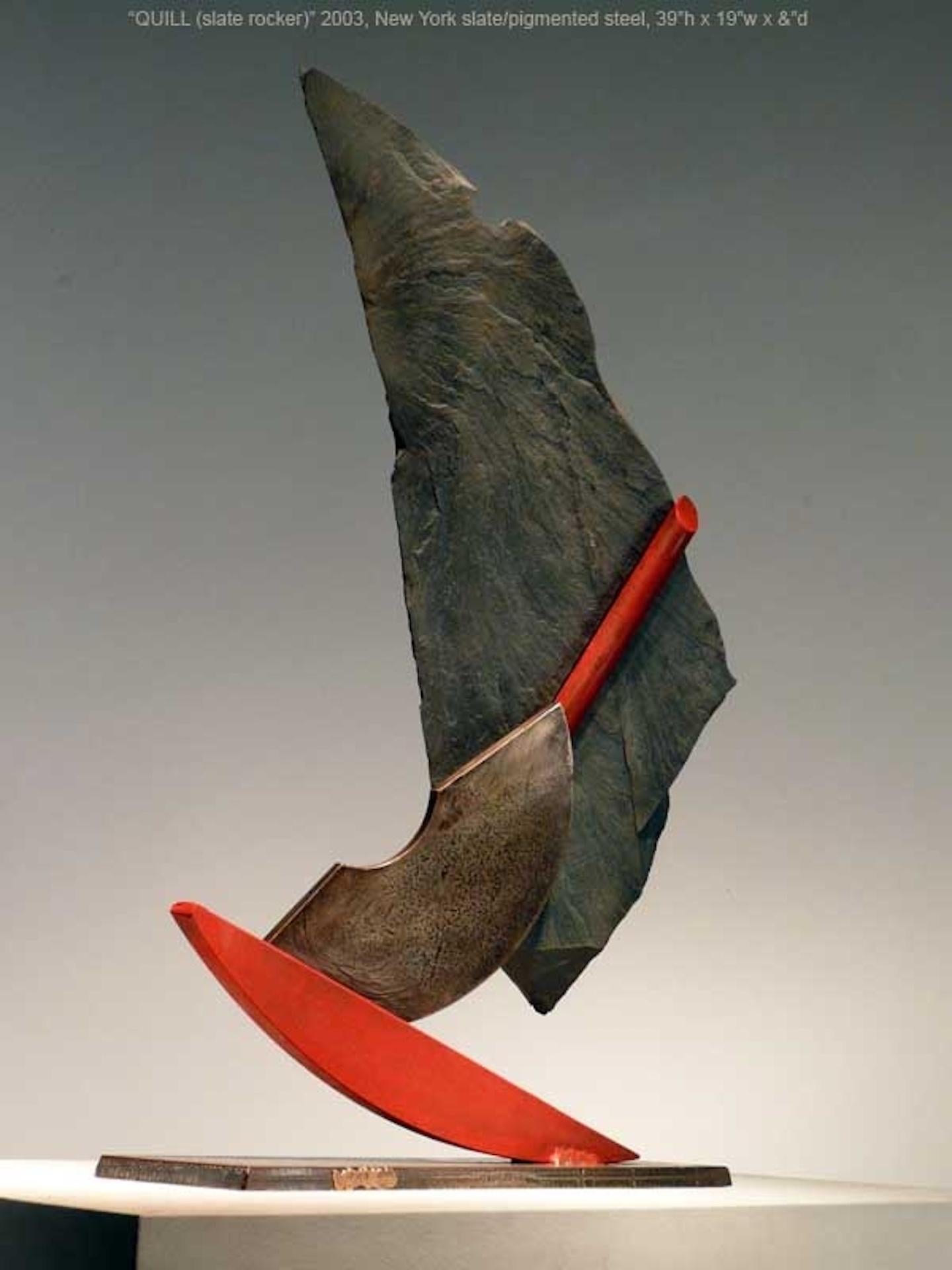 John Van Alstine - Pluma II (Balancín de pizarra), Escultura 2003 en venta 5