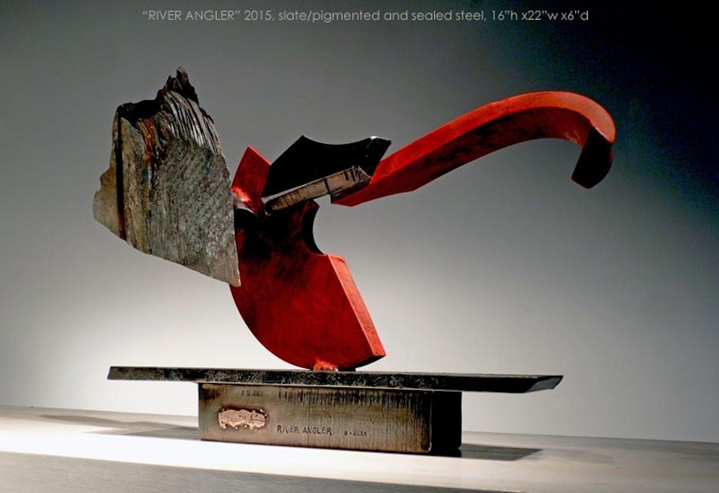 John Van Alstine - Pescador de río, Escultura 2015 en venta 2