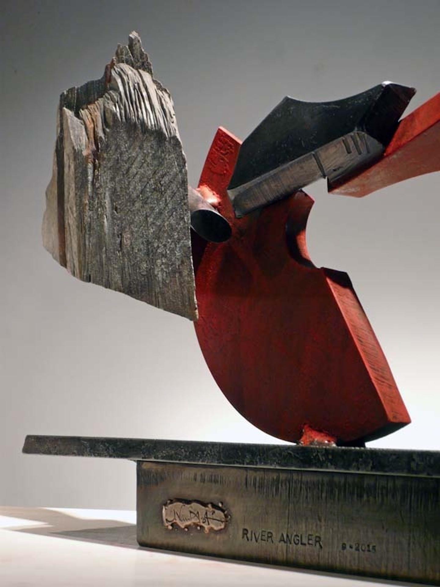 John Van Alstine - River Angler, Sculpture 2015 For Sale 4