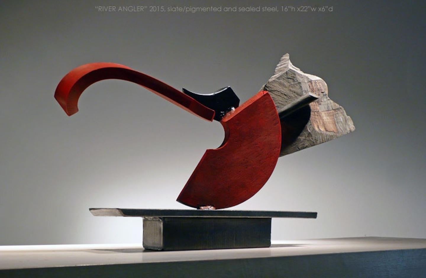 John Van Alstine - River Angler, Sculpture 2015 For Sale 6