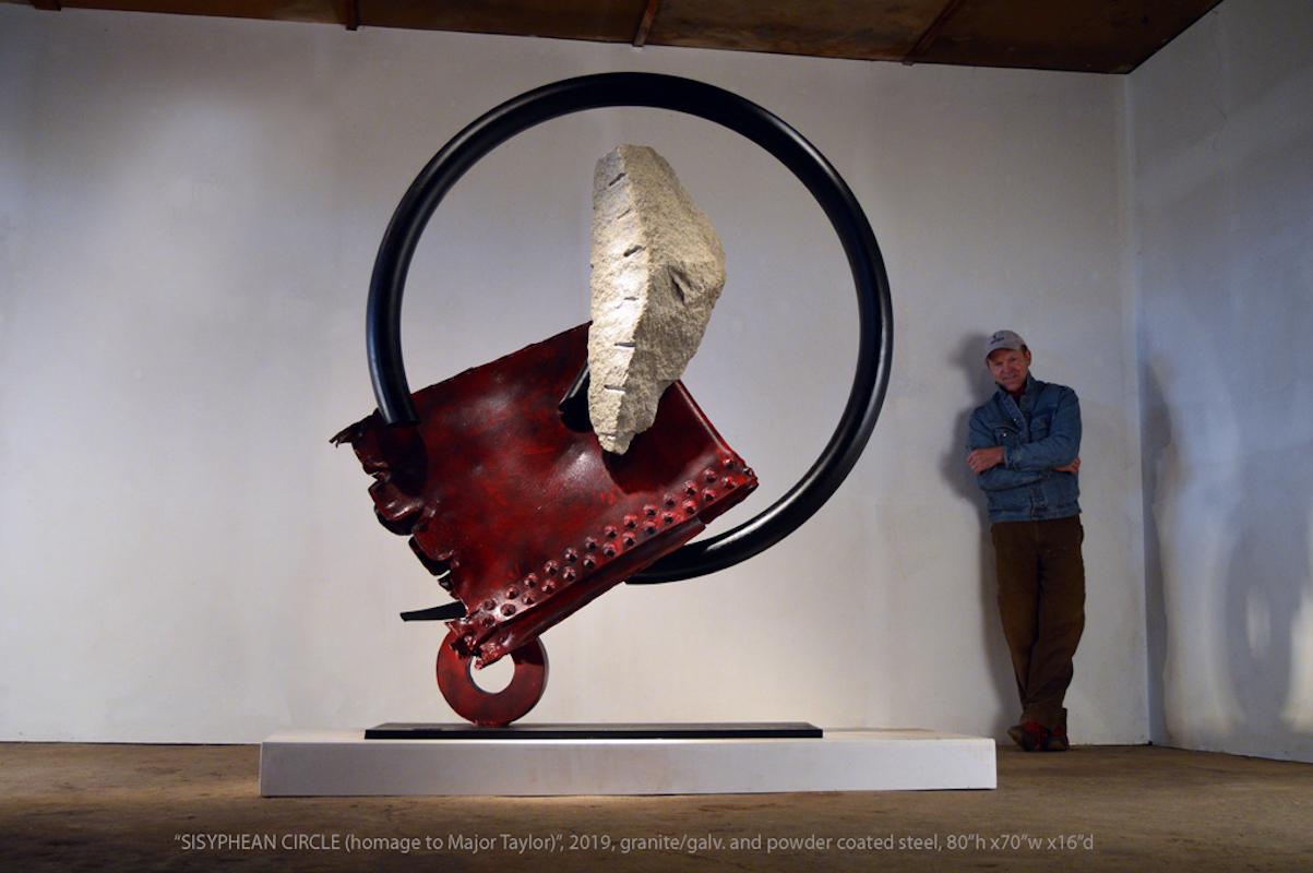 John Van Alstine, Círculo de Sísifo: Homenaje a Major Taylor, Escultura 2019 en venta 3