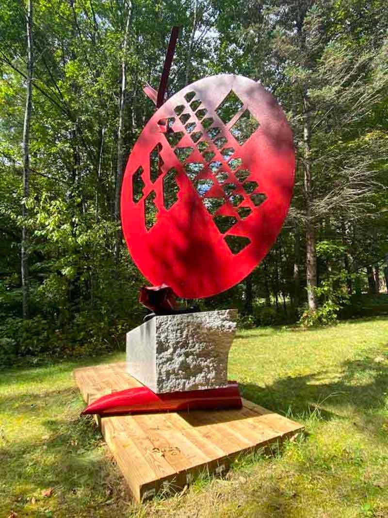John Van Alstine, Círculo de Sísifo (OX) Obelisco caído, Escultura en venta 2