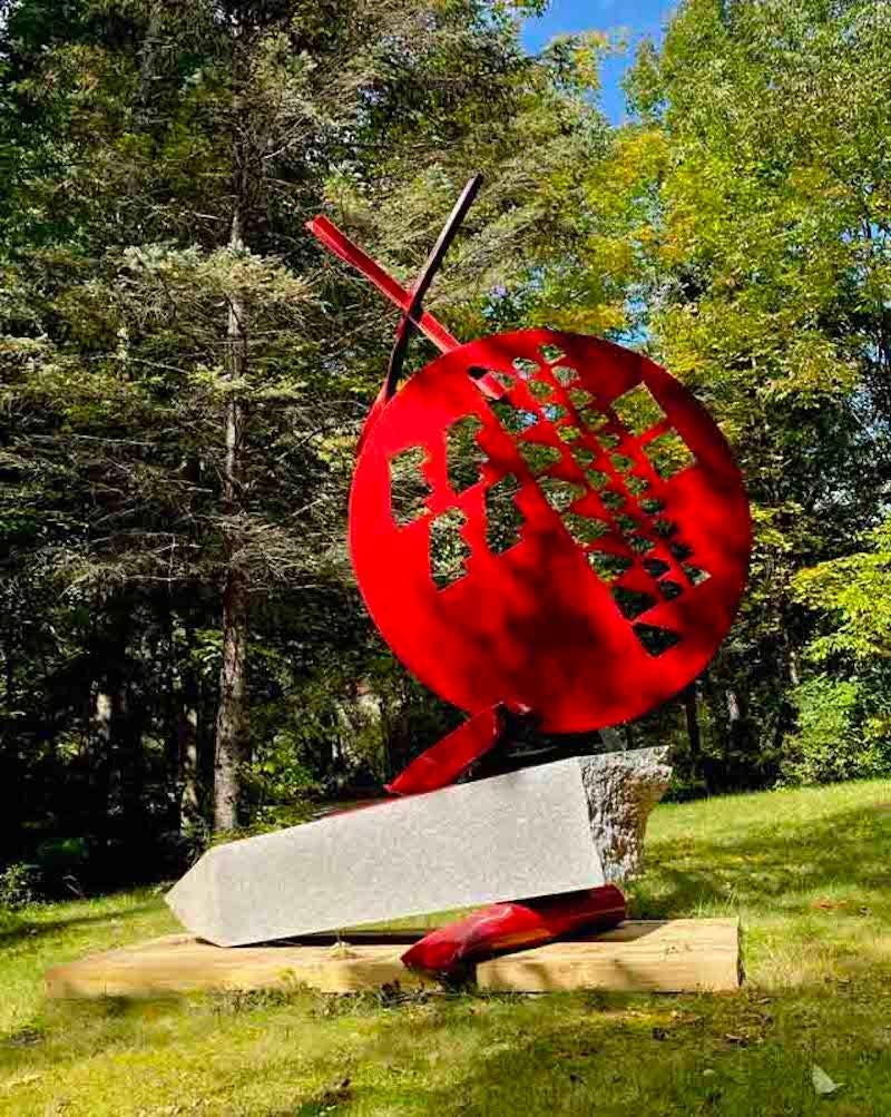 John Van Alstine, Círculo de Sísifo (OX) Obelisco caído, Escultura en venta 3