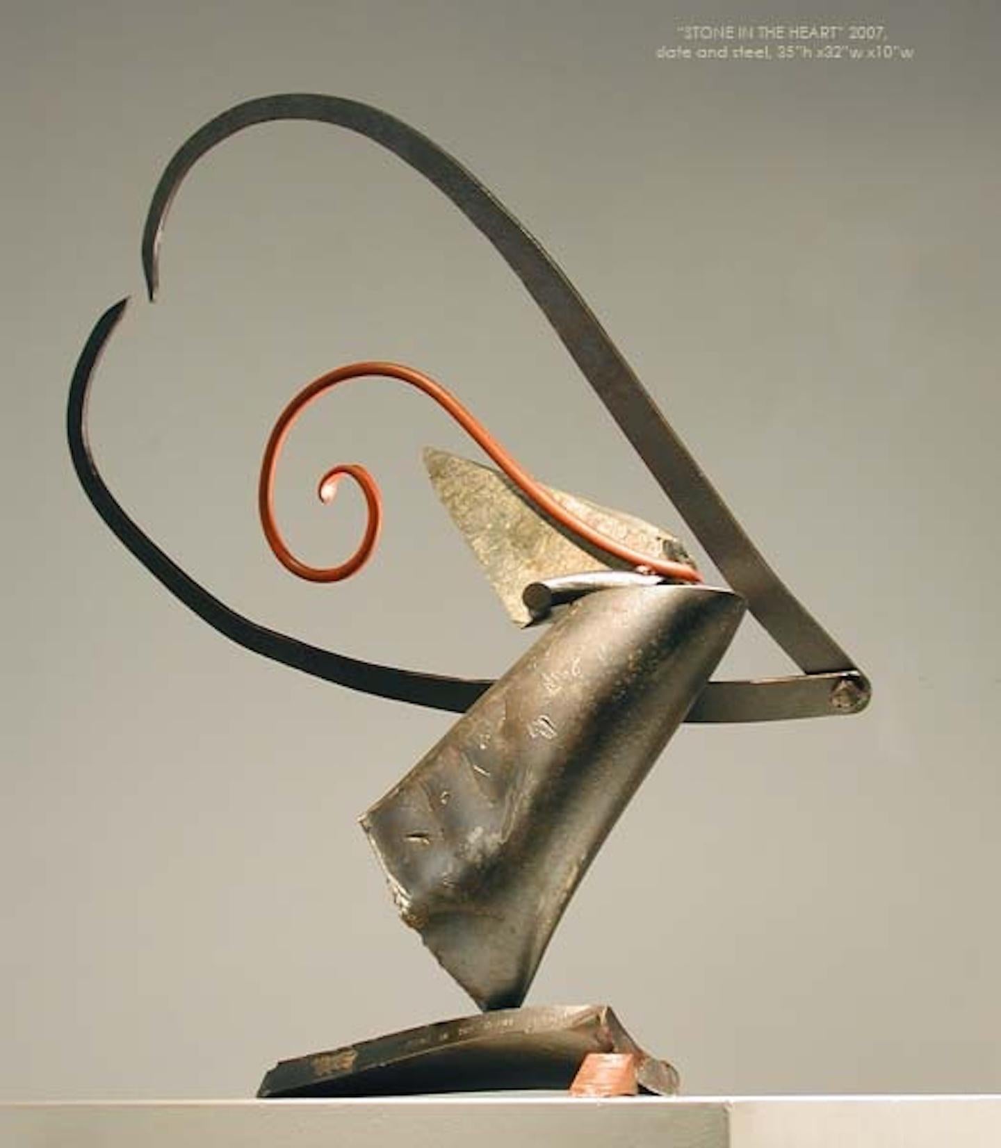 John Van Alstine - Stone in the Heart, Sculpture 2007 For Sale 4