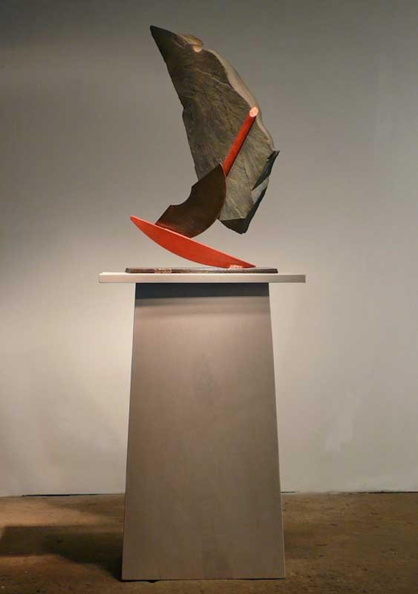 Quill II (Slate Rocker) - Abstract Geometric Sculpture by John Van Alstine