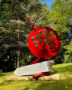 "Reconsidering Sisyphus (fallen obelisk)", Large, Industrial, Abstract Sculpture