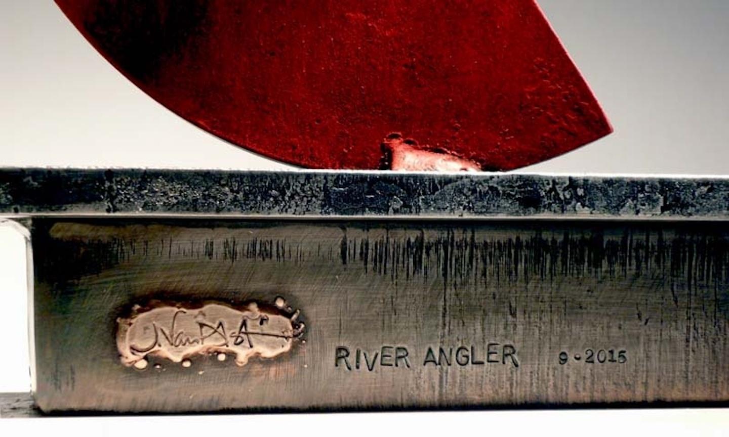 River Angler - Abstract Geometric Sculpture by John Van Alstine
