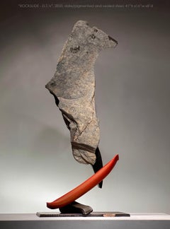 "ROCKSLIDE D.T.’s", Industrial Abstract Sculpture in Metal & Stone