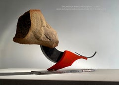 "Sacandaga River Landscape IX", Industrial, Abstract Sculpture in Metal & Stone