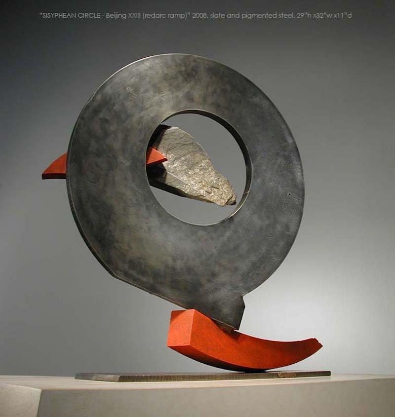 SISYPHEAN CIRCLE BeijngXXIII (red arc ramp) - Sculpture by John Van Alstine