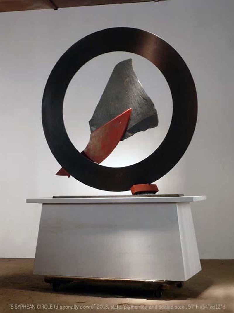 Sculpture industrielle, abstraite « Sisyphean Circle (diagonalement vers le bas) » en vente 2