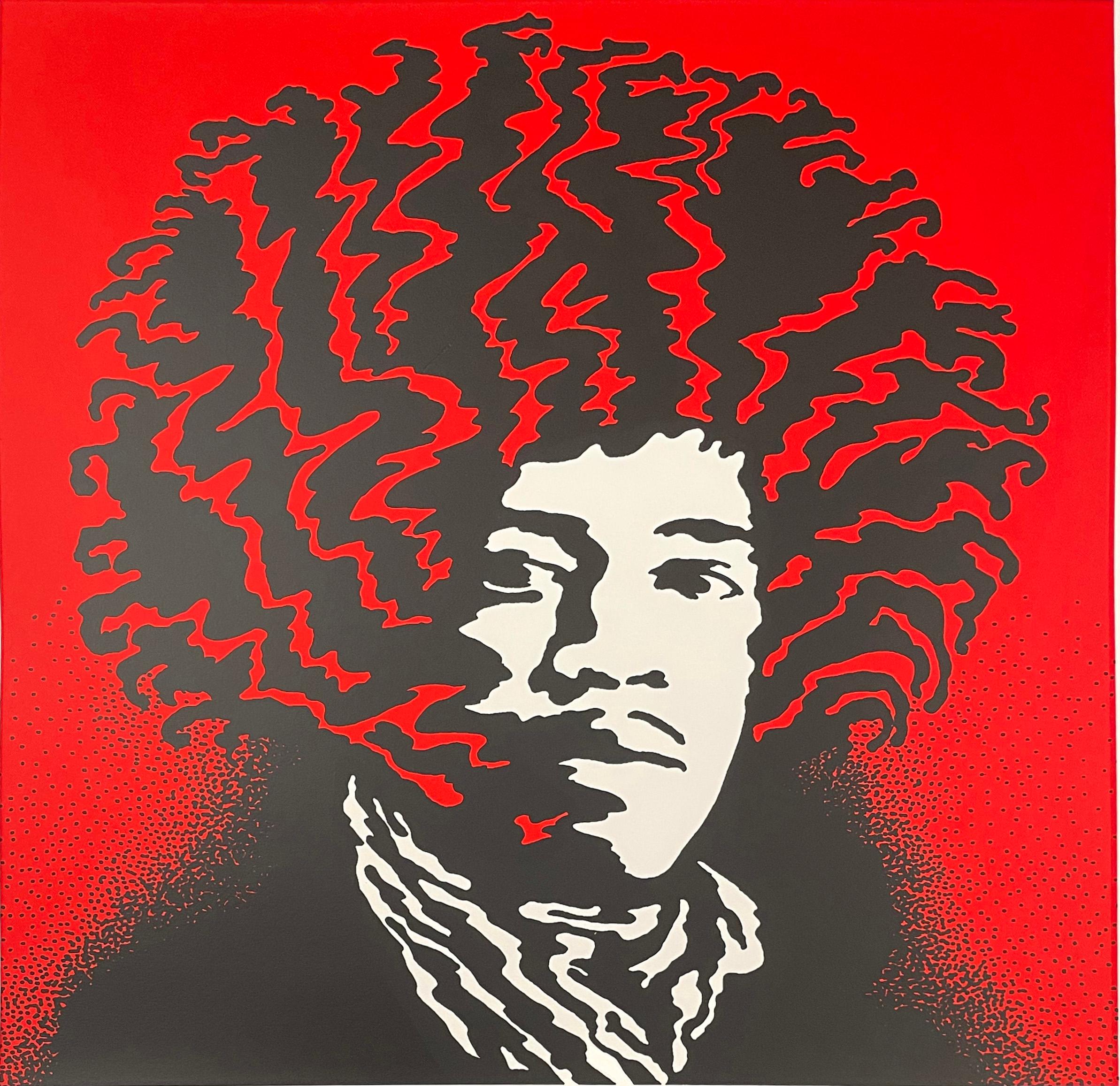 John Van Hamersveld Figurative Print - Jimi Hendrix (red)