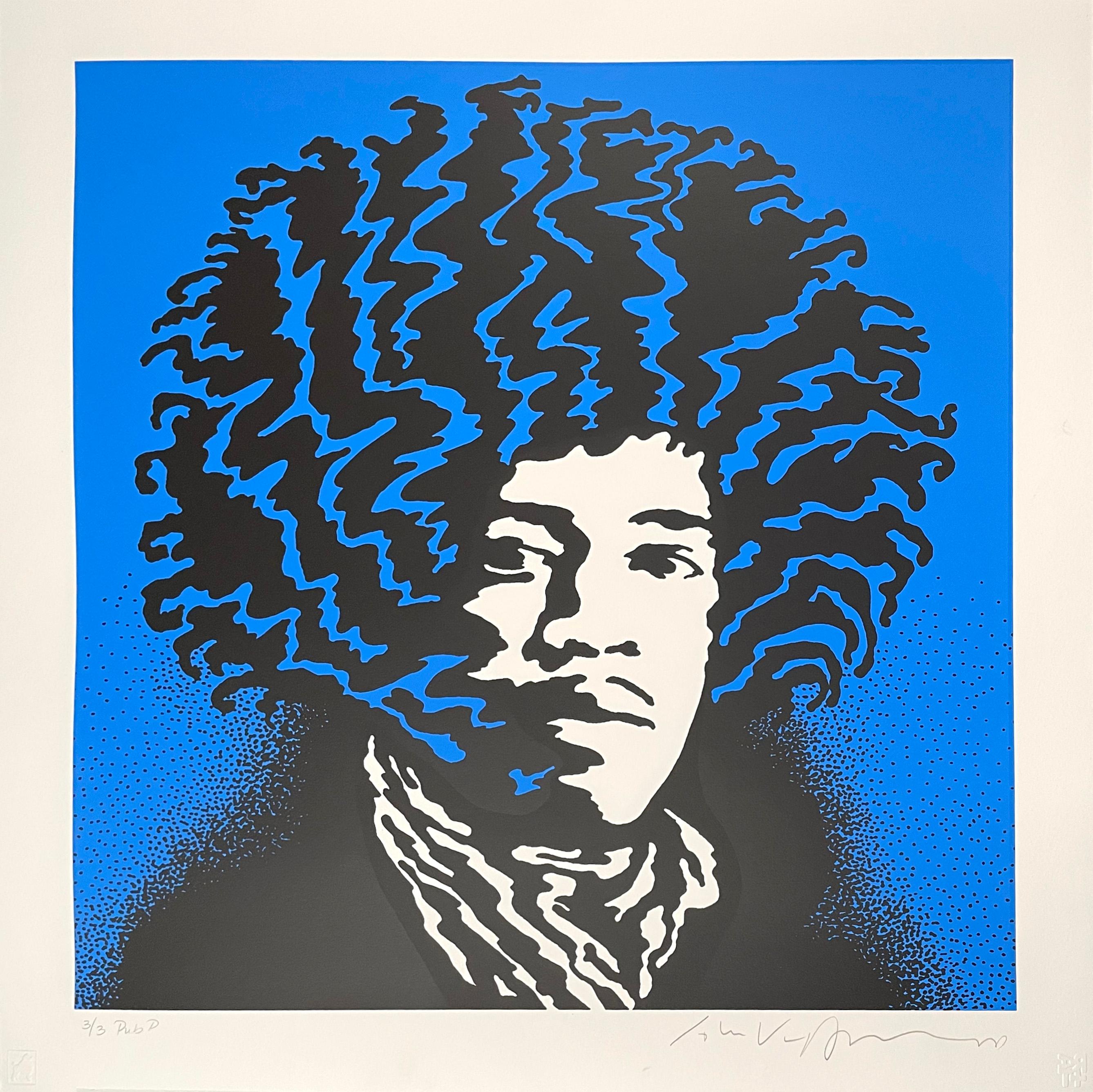 Jimi Hendrix (Blue) - Print by John Van Hamersveld