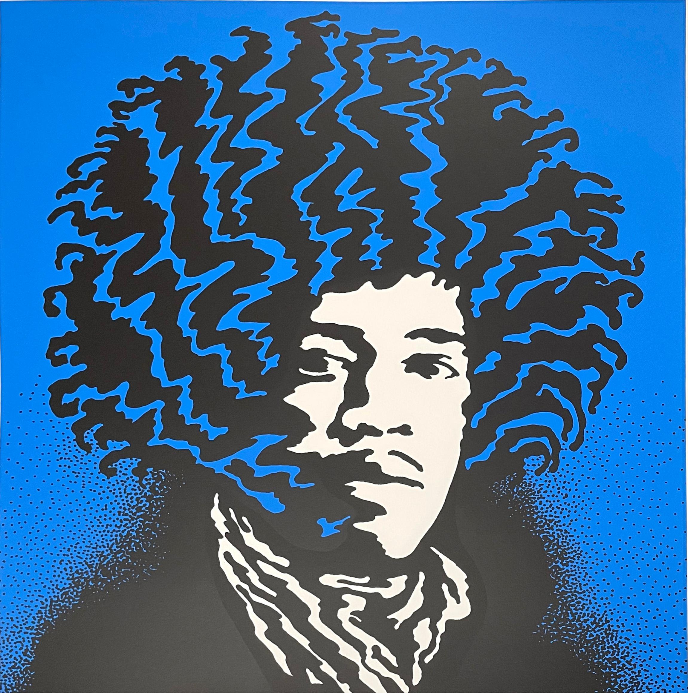 John Van Hamersveld Figurative Print - Jimi Hendrix (Blue)