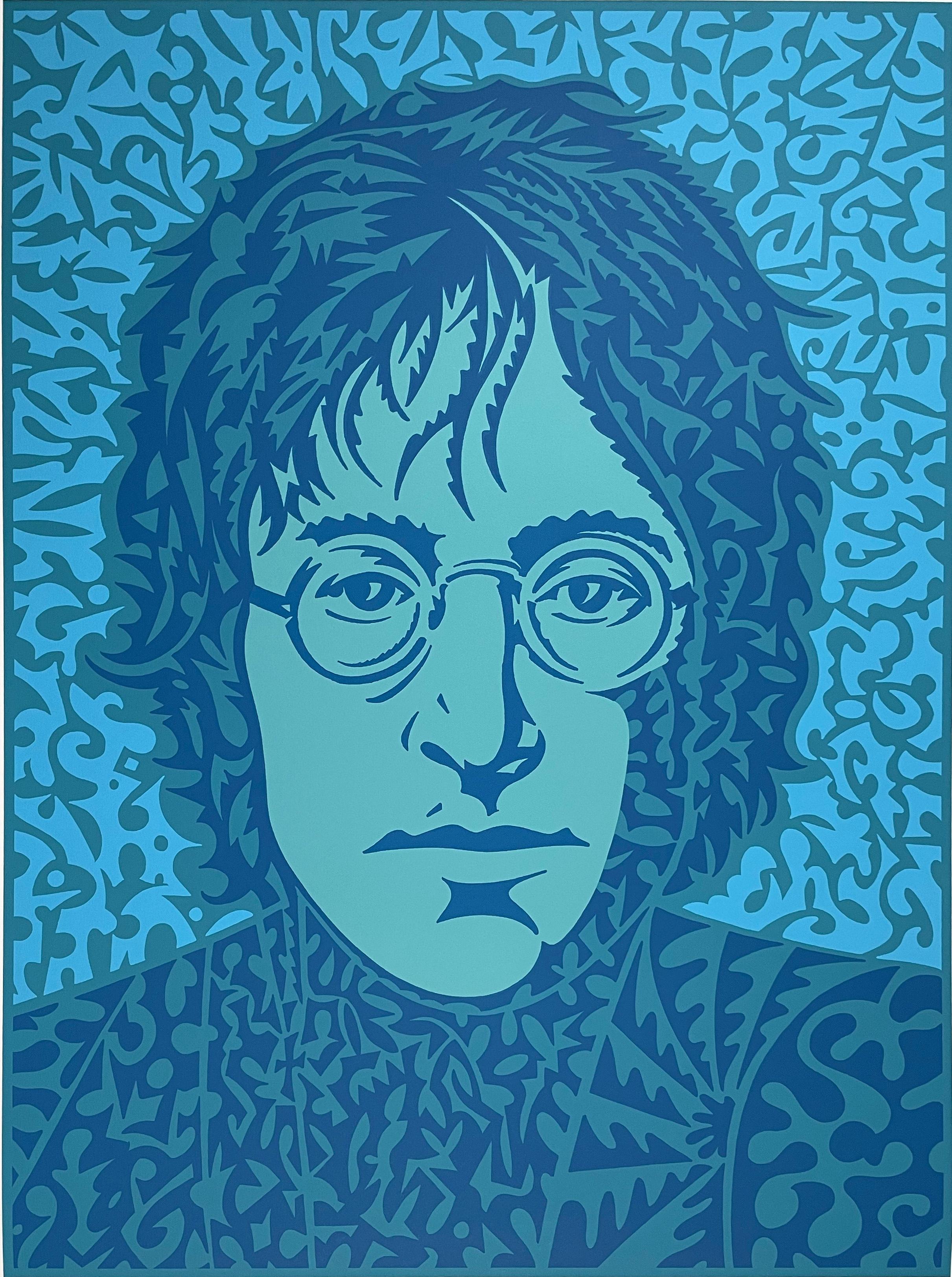 John Van Hamersveld Portrait Print - John Lennon (blue version)