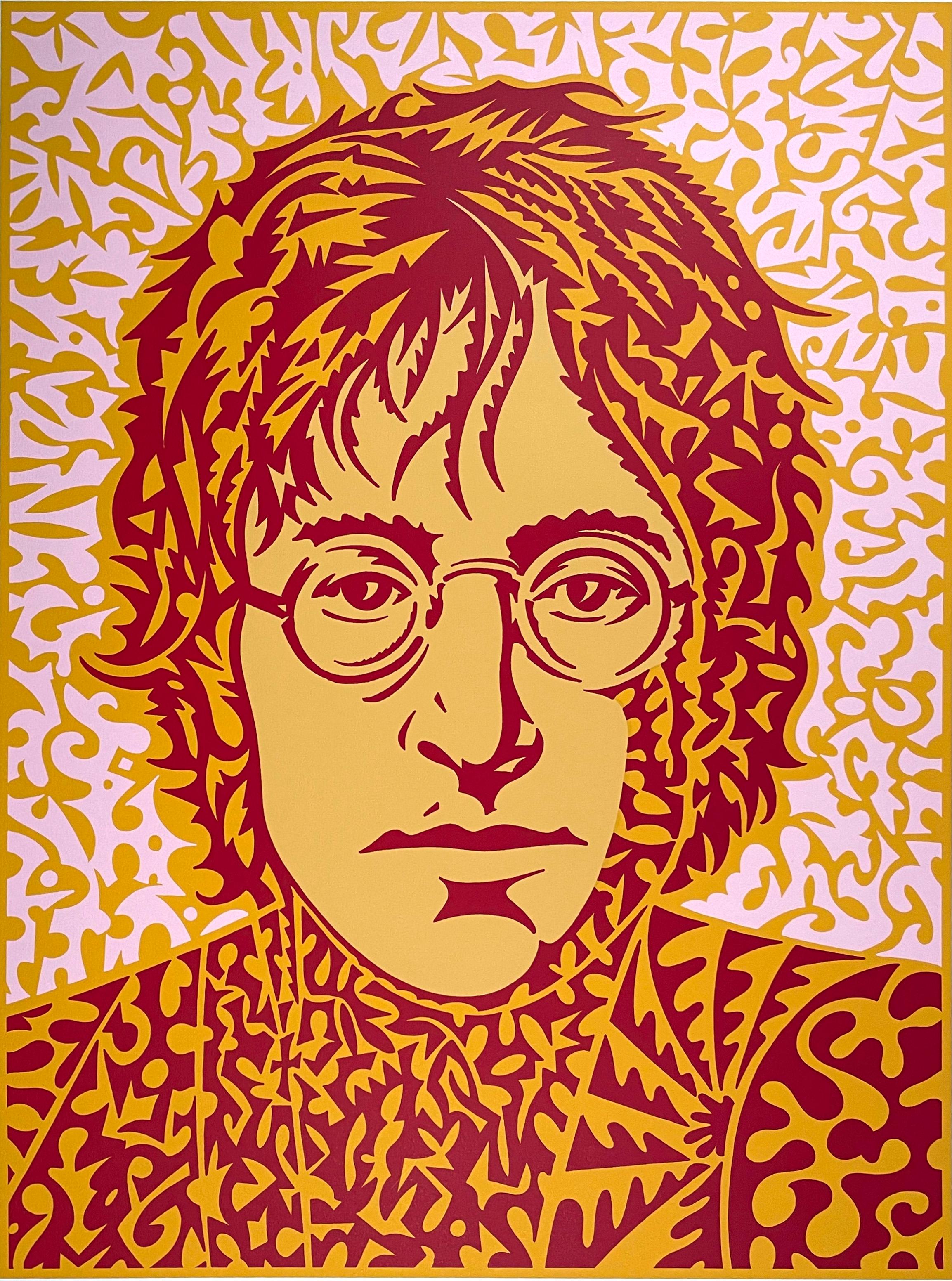 John Van Hamersveld Portrait Print – John Lennon (orangefarbene Version)