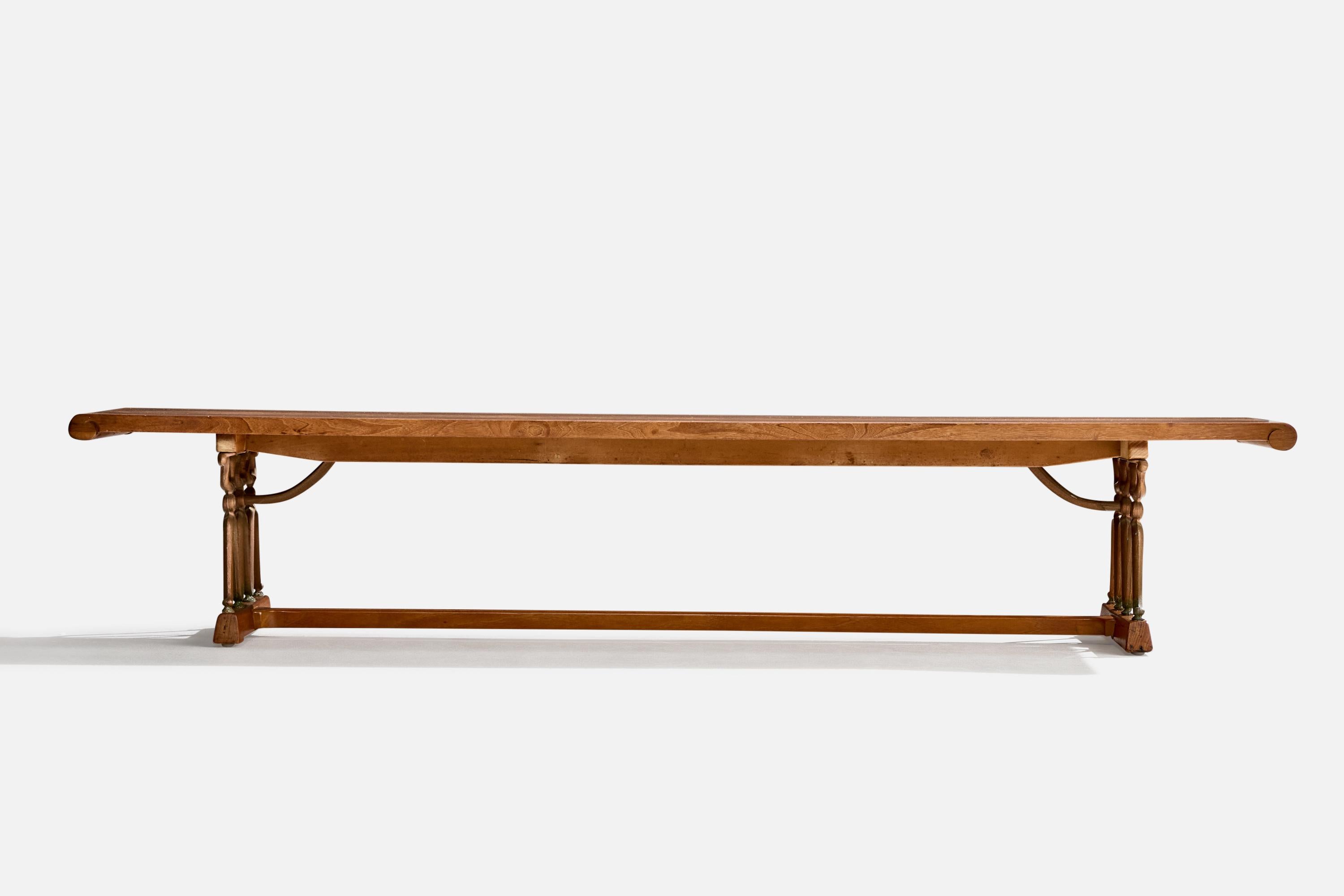 American John Van Koert, Bench, Walnut, Iron, USA, 1950s For Sale