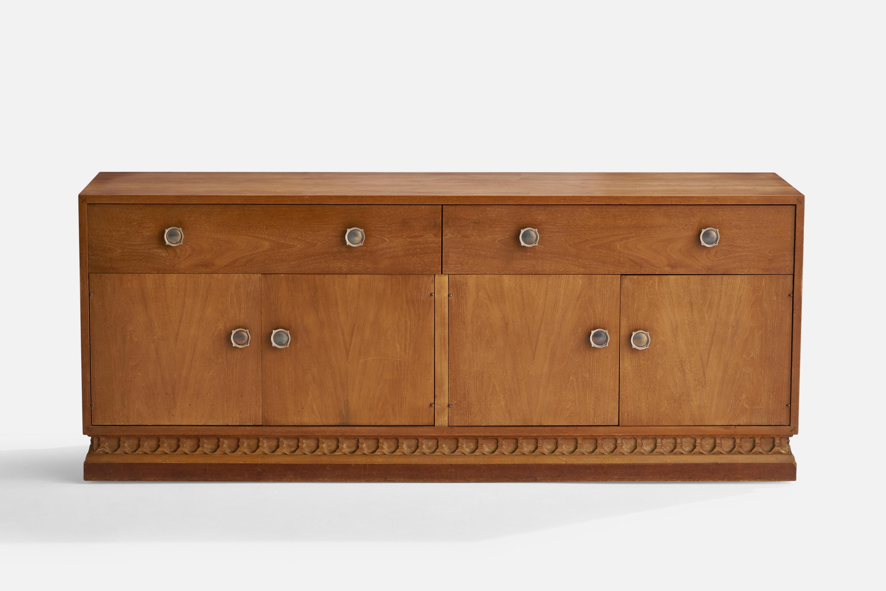 Mid-Century Modern John Van Koert, Cabinet, Oak, Brass, USA, 1950s