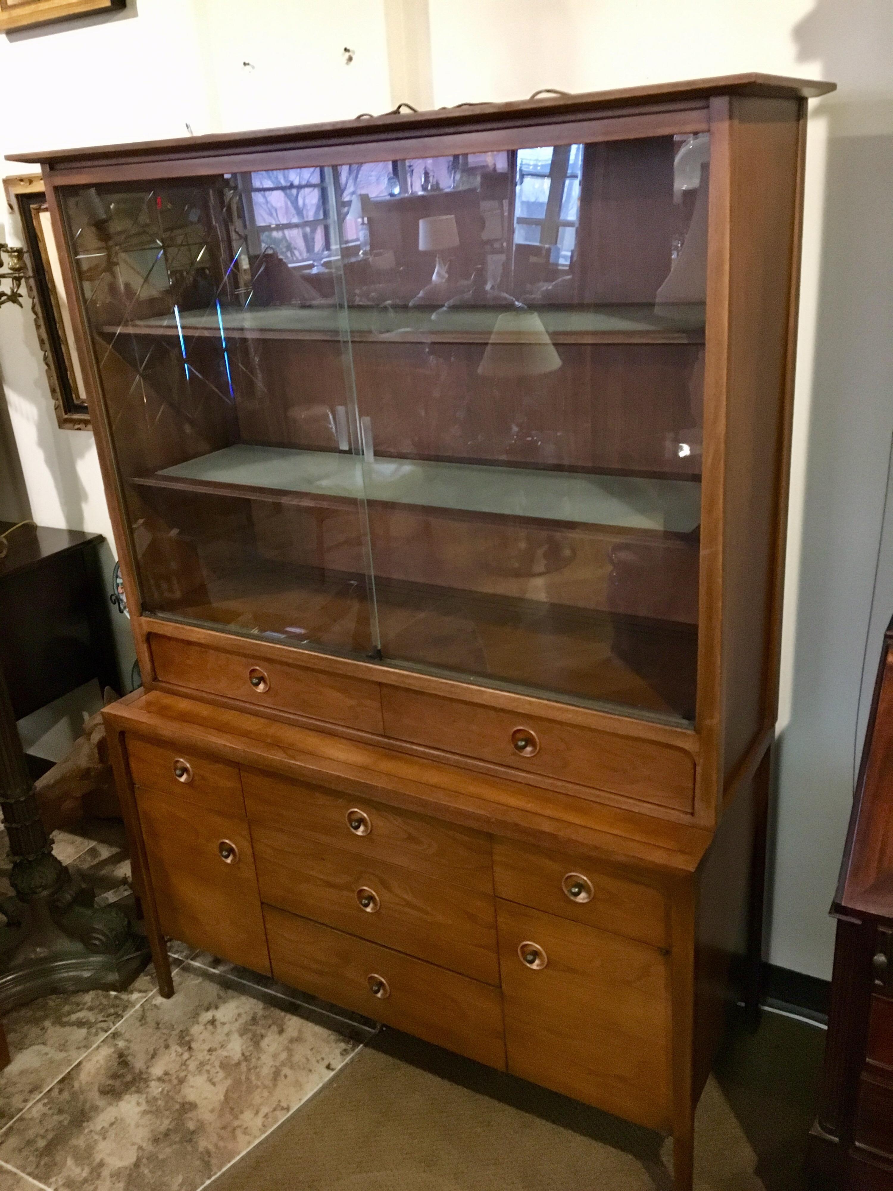 Mid-Century Modern John Van Koert Design for Drexel Counterpoint Breakfront Cabinet Sideboard