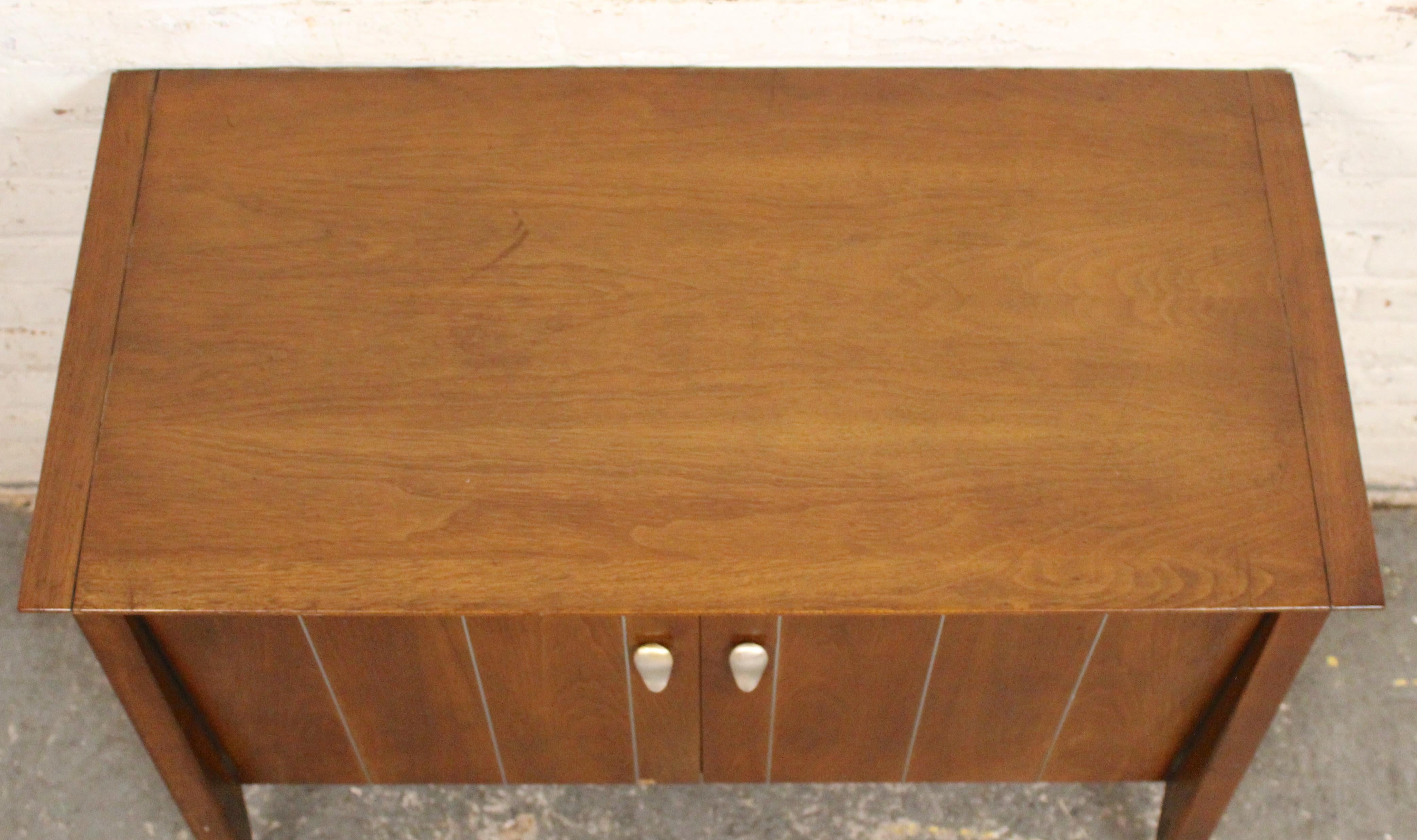 Walnut John Van Koert Designed Record Cabinet For Sale