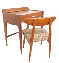 Coiffeuse « Profile » de John Van Koert pour Drexel, avec chaise d'origine, vers les années 1950