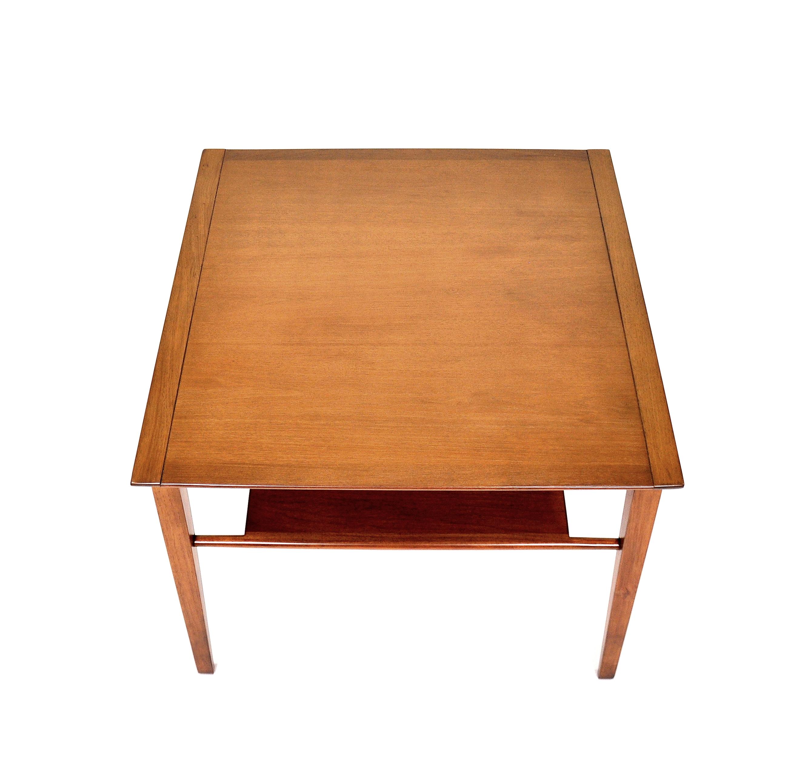 Mid-Century Two-Tier Walnut Table by John Van Koert for Drexel Profile, 1950s 2