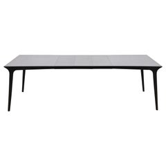 Table de salle à manger laquée noire John Van Koert pour Drexel, nouvellement revernie