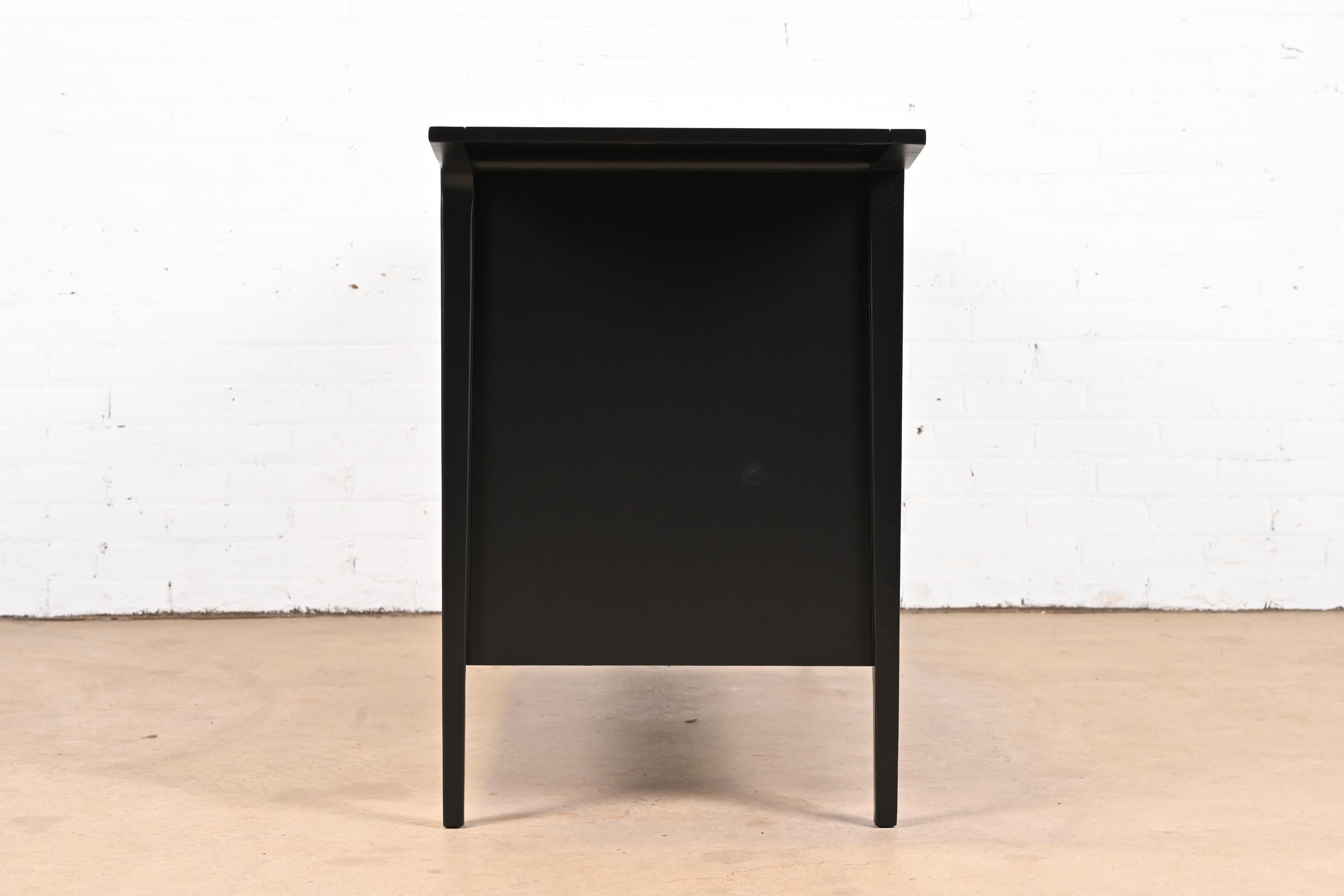 John Van Koert for Drexel Black Lacquered Double Dresser, Newly Refinished 8