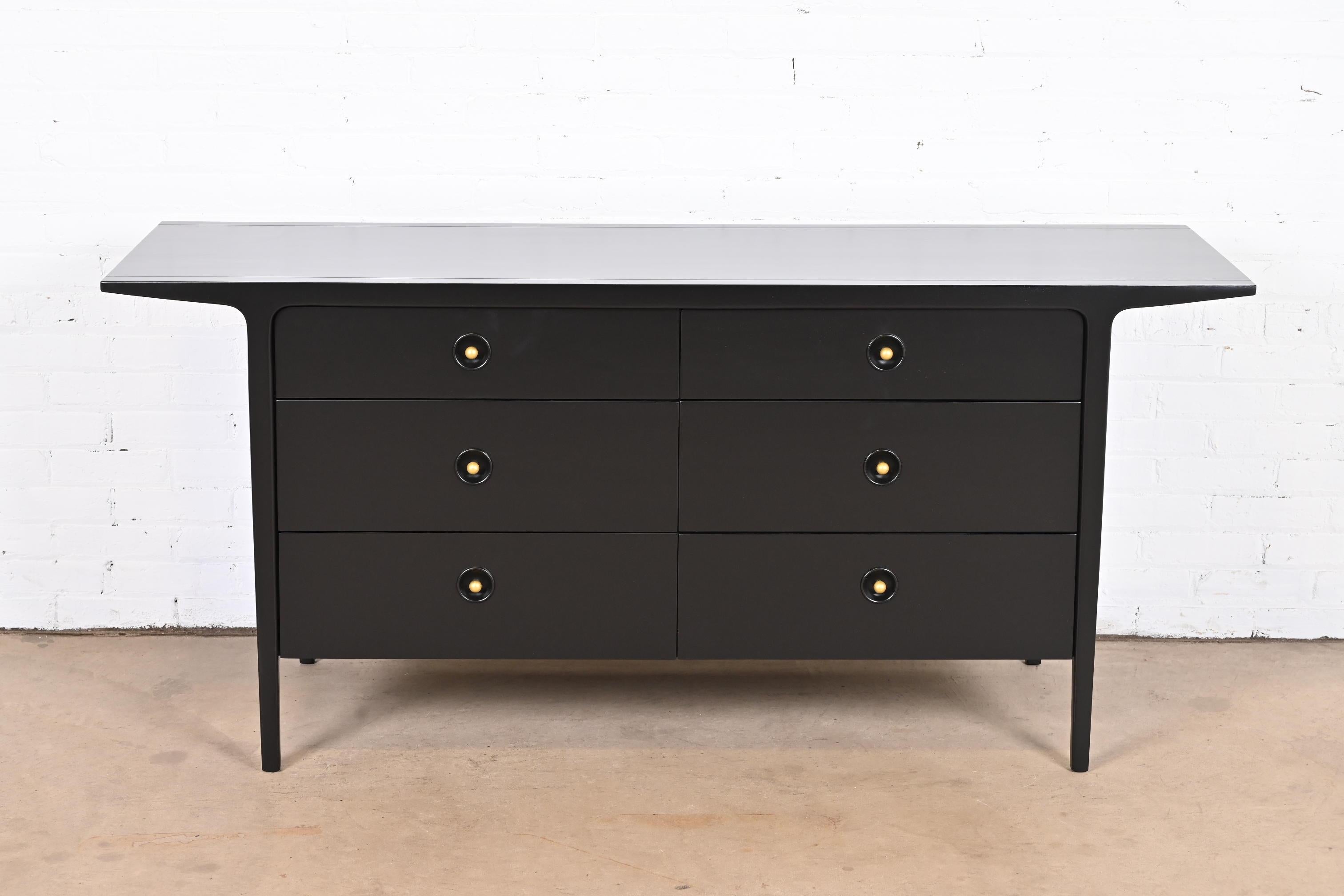 A rare and exceptional Mid-Century Modern double dresser or credenza with unique cantilevered top

By John Van Koert for Drexel, 