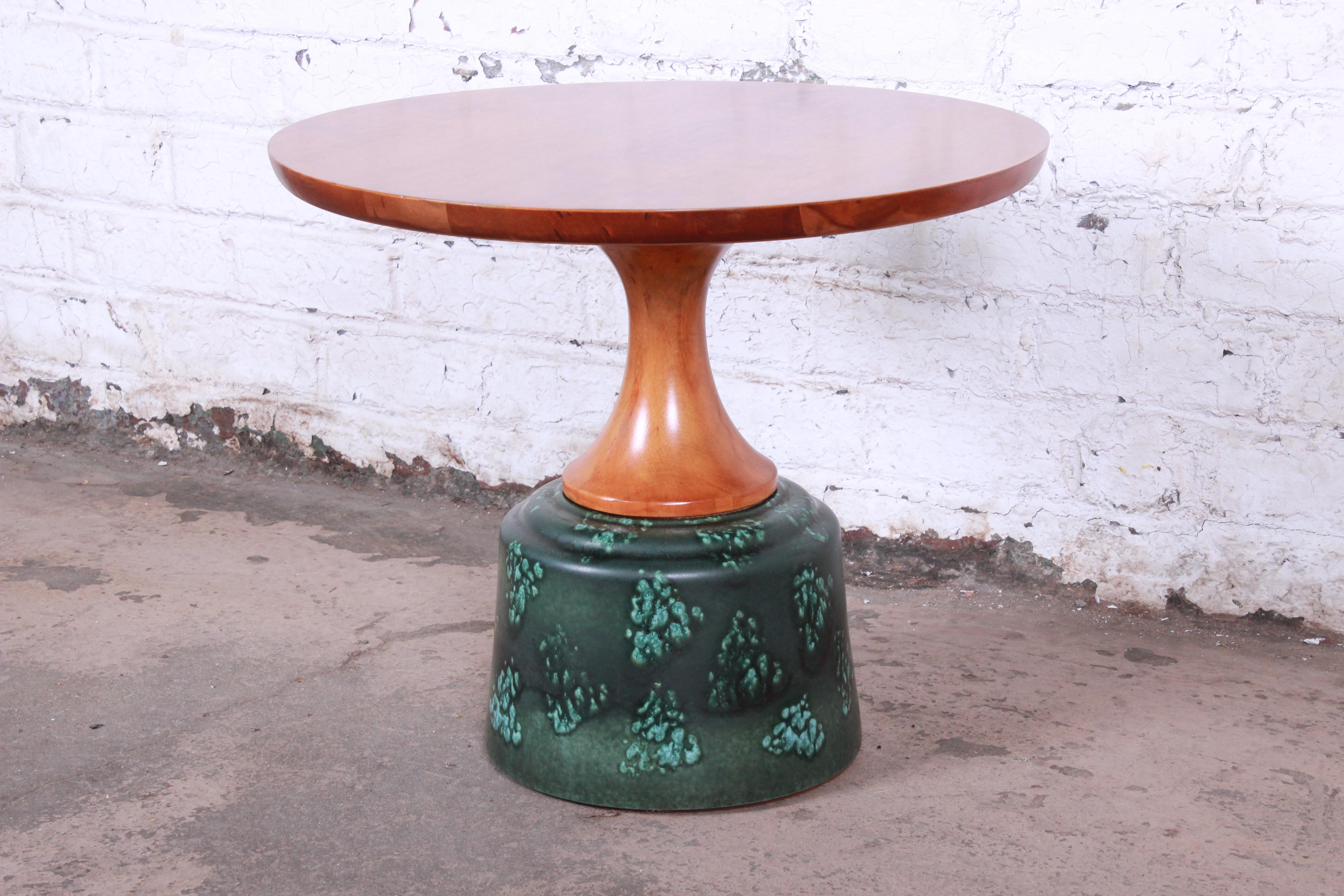 American John Van Koert for Drexel Ceramic Base Occasional Table, 1956