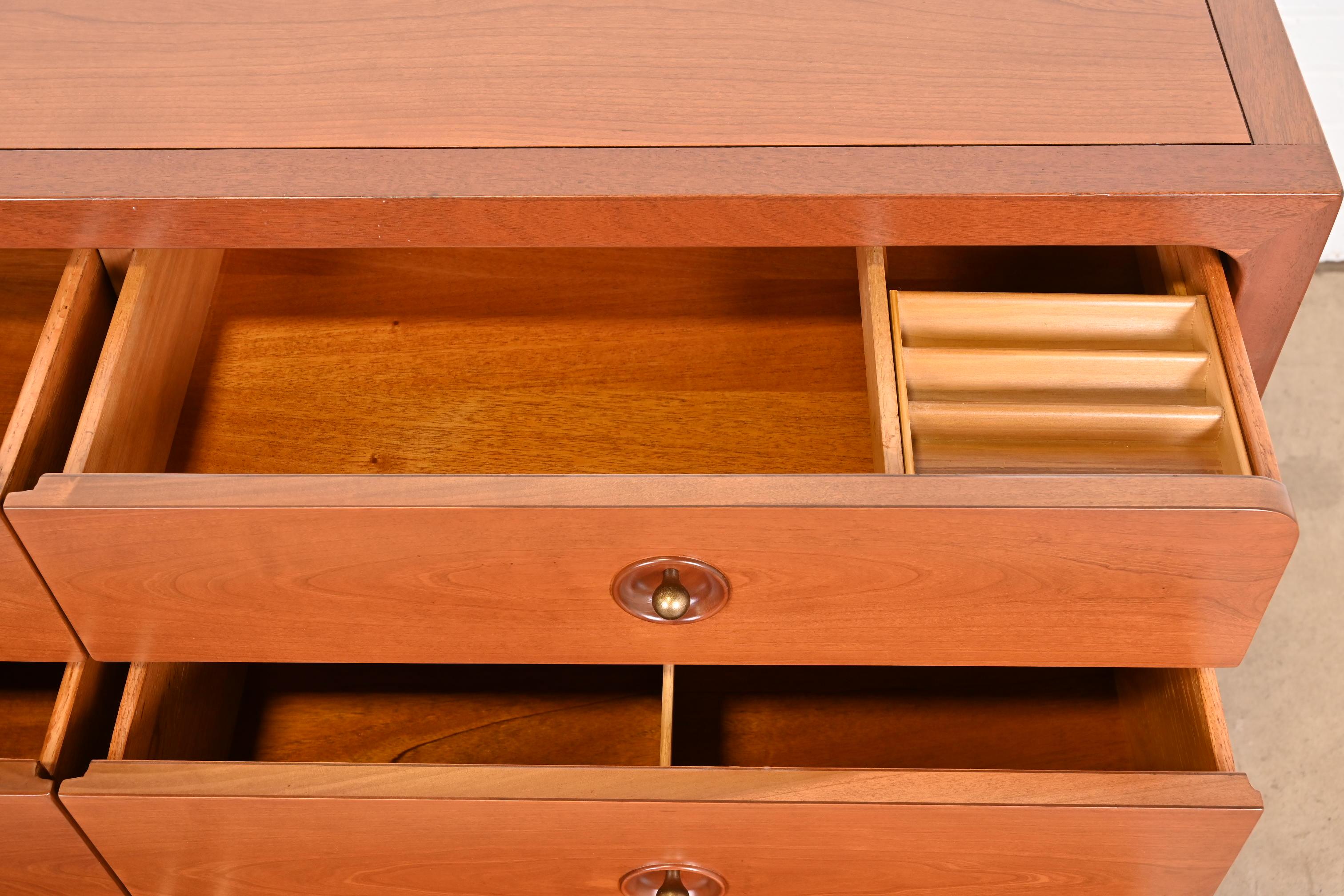 John Van Koert for Drexel Cherry Wood Double Dresser, Newly Refinished 3