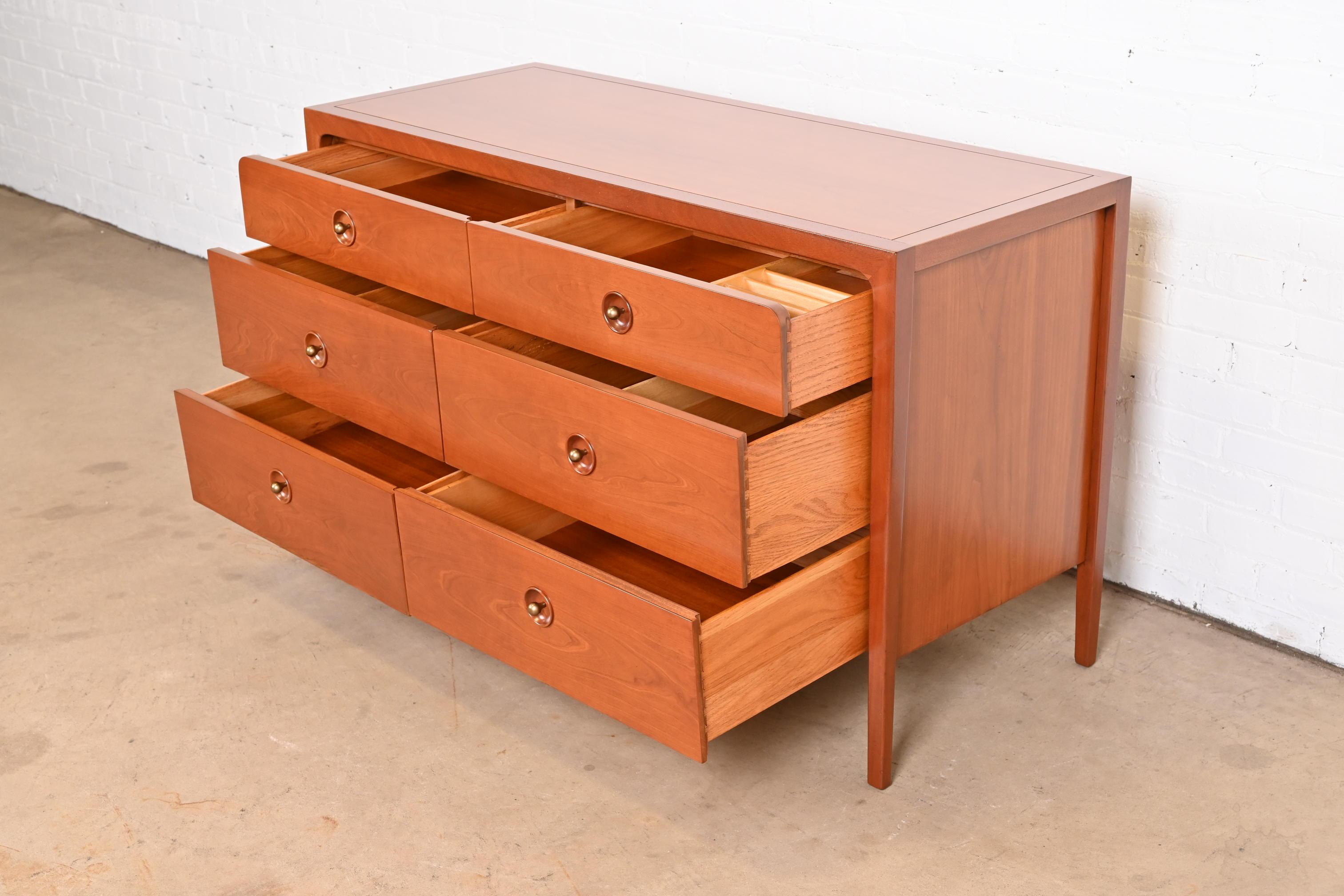 John Van Koert for Drexel Cherry Wood Double Dresser, Newly Refinished 4