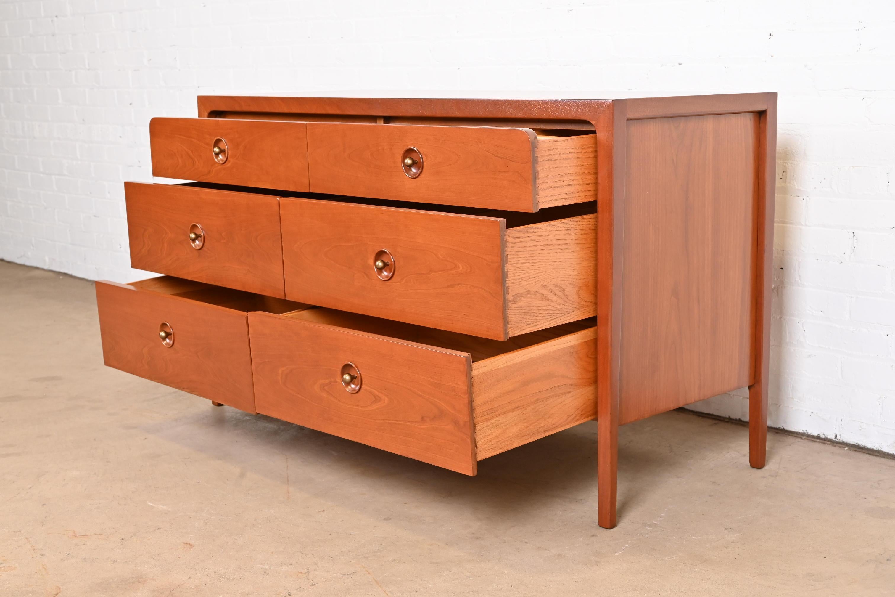 John Van Koert for Drexel Cherry Wood Double Dresser, Newly Refinished 5