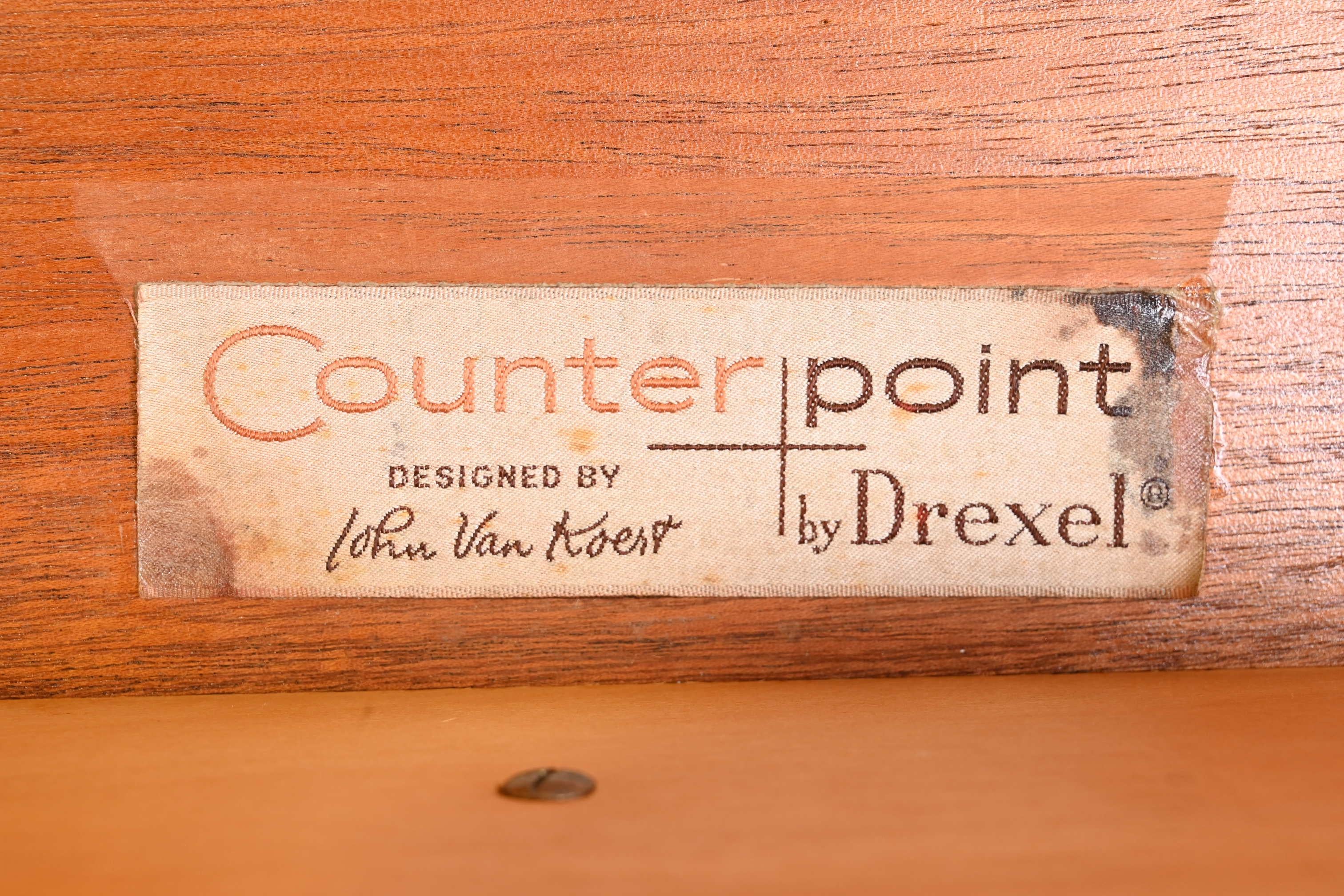 John Van Koert for Drexel Cherry Wood Double Dresser, Newly Refinished 8